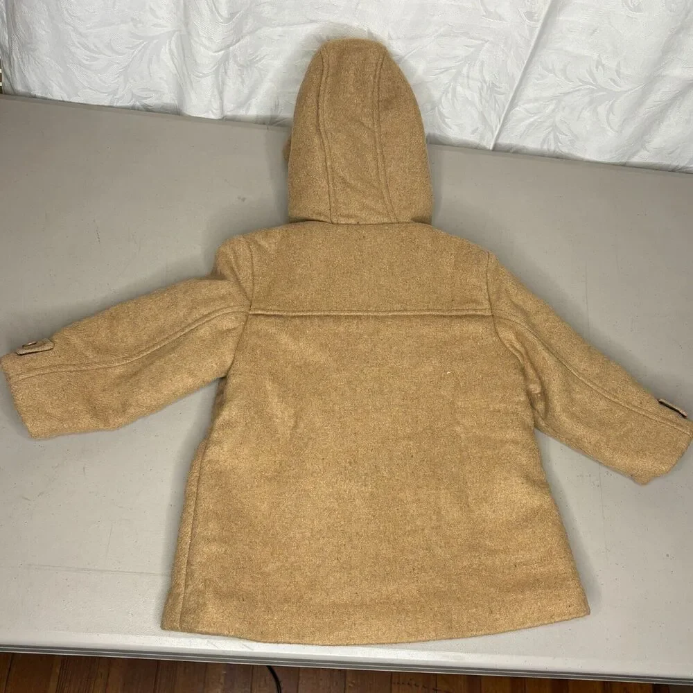 Starting Out Tan Polyester Wool Blend Hooded Fit & Flare Coat‎ Girls Size 24T